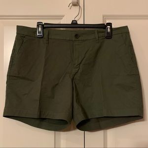 Olive green chino shorts